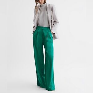 NWT Reiss Rina Wide Leg Trouser Green